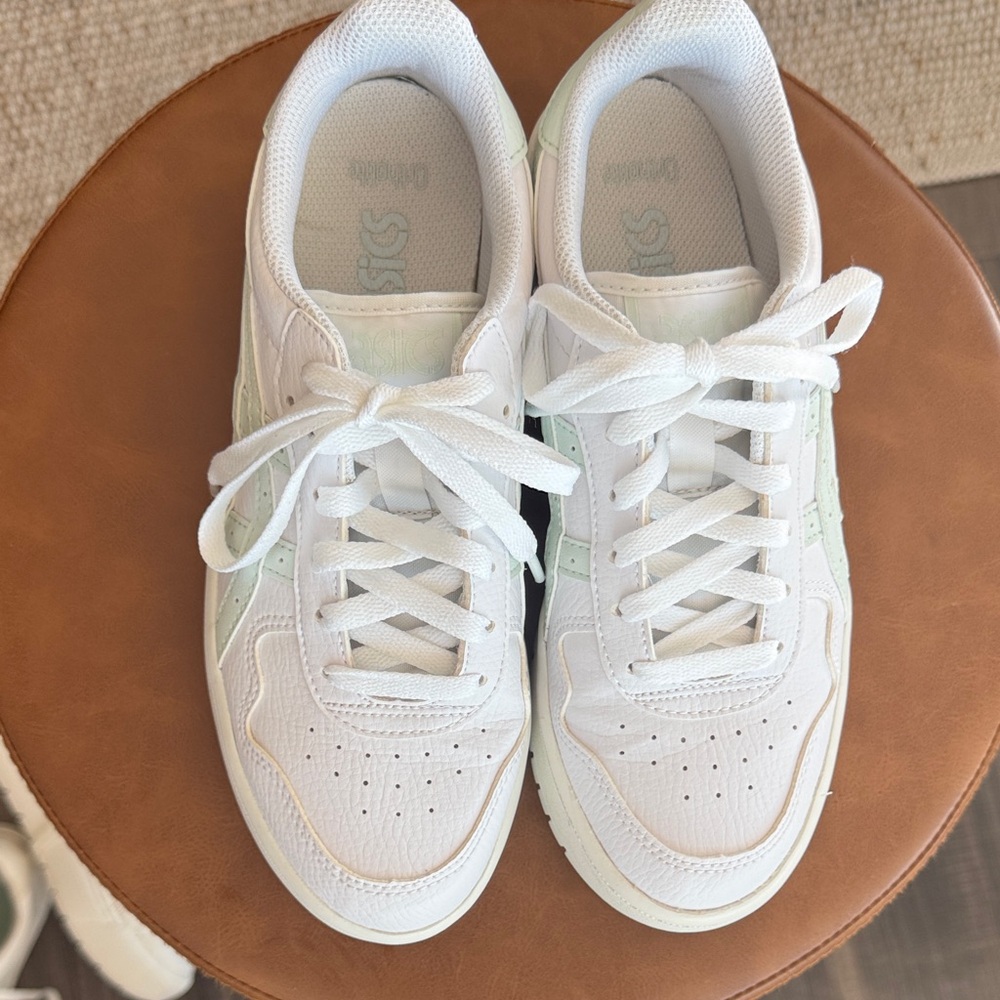 ASICS Women's JAPAN S PF White/Lichen Rock Platform Sneakers - Picture 2 of 7